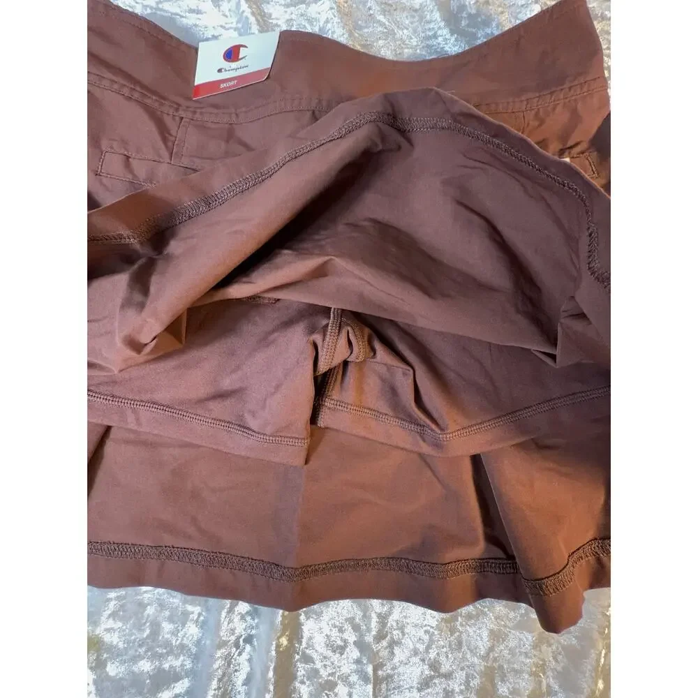 Champion Brown Athletic Skort Womens 10 NWT Stretch Moisture Wicking‎ Pockets